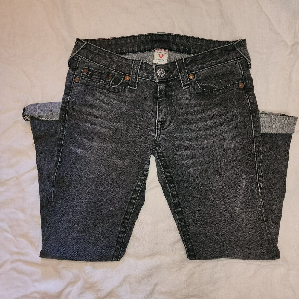 True Religion Stevie Slim Black Needle